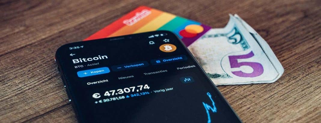 A smartphone showing a trading software