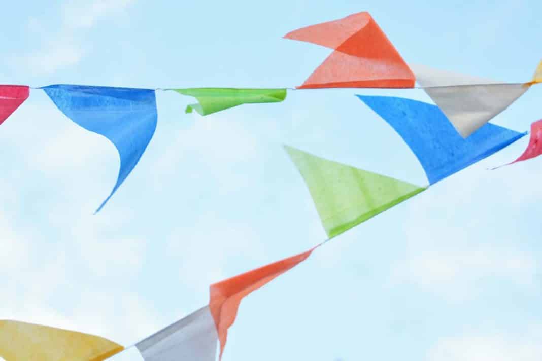 A picture of streamers blowing in the wind