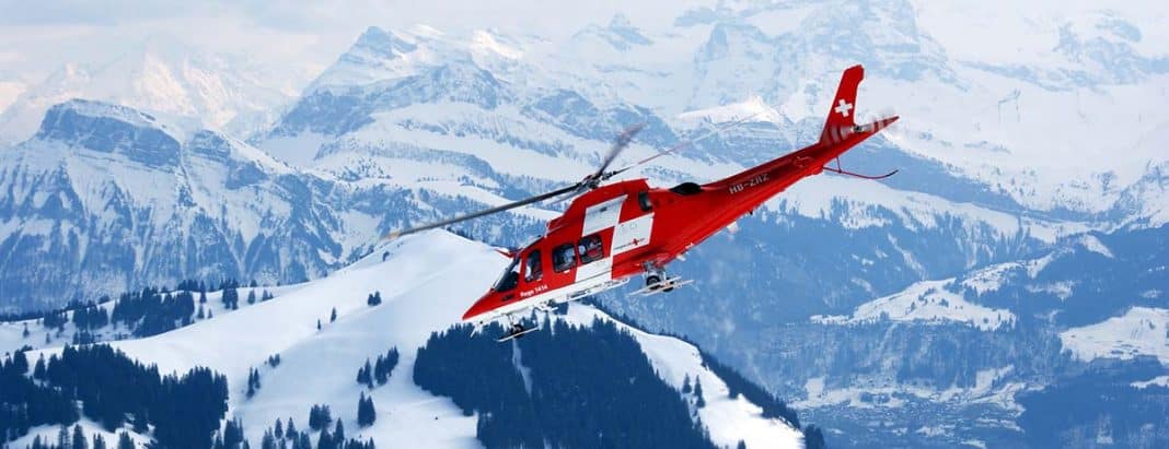 An emergency helicopter