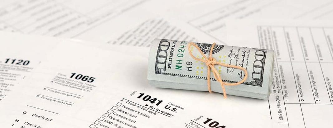 Dollar bills and taxes